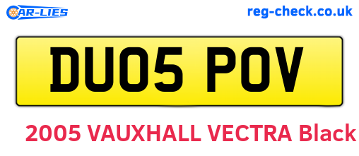DU05POV are the vehicle registration plates.