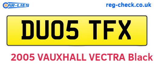 DU05TFX are the vehicle registration plates.