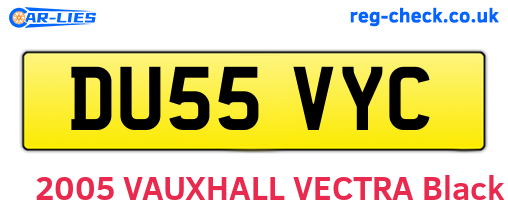 DU55VYC are the vehicle registration plates.
