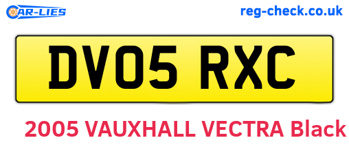 DV05RXC are the vehicle registration plates.