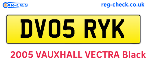 DV05RYK are the vehicle registration plates.