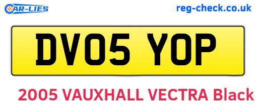 DV05YOP are the vehicle registration plates.