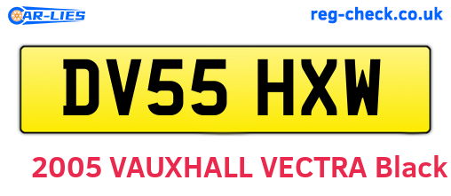 DV55HXW are the vehicle registration plates.