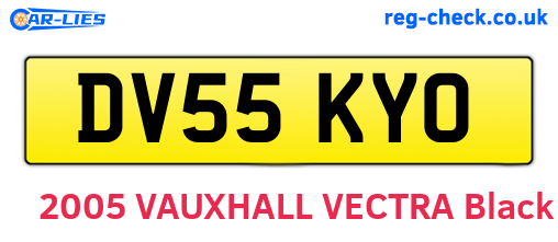 DV55KYO are the vehicle registration plates.
