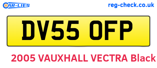DV55OFP are the vehicle registration plates.