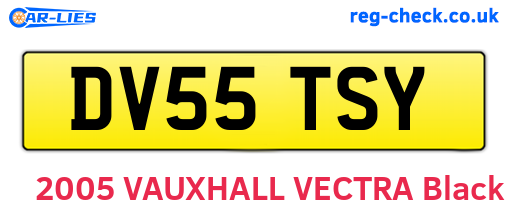 DV55TSY are the vehicle registration plates.