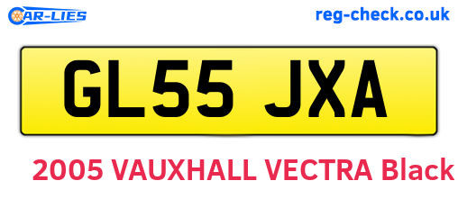 GL55JXA are the vehicle registration plates.