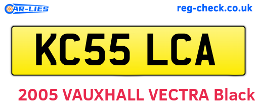 KC55LCA are the vehicle registration plates.