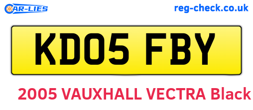 KD05FBY are the vehicle registration plates.