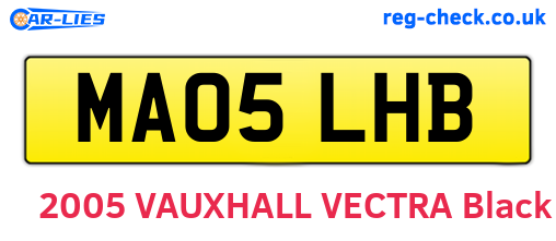 MA05LHB are the vehicle registration plates.