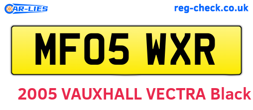 MF05WXR are the vehicle registration plates.