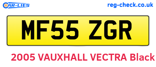 MF55ZGR are the vehicle registration plates.