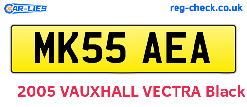 MK55AEA are the vehicle registration plates.