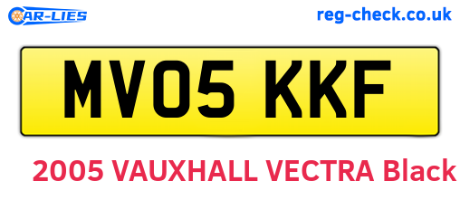 MV05KKF are the vehicle registration plates.