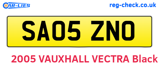SA05ZNO are the vehicle registration plates.
