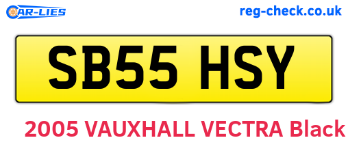 SB55HSY are the vehicle registration plates.