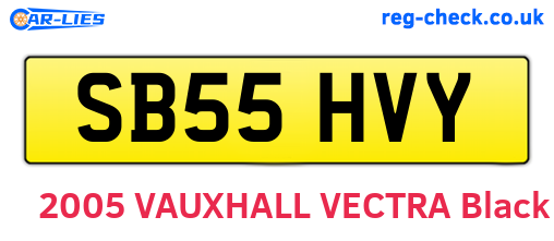 SB55HVY are the vehicle registration plates.