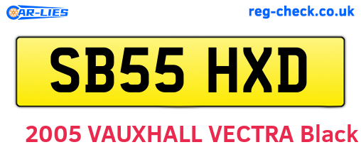 SB55HXD are the vehicle registration plates.