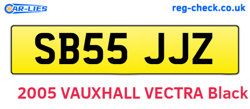 SB55JJZ are the vehicle registration plates.