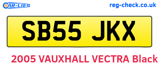 SB55JKX are the vehicle registration plates.