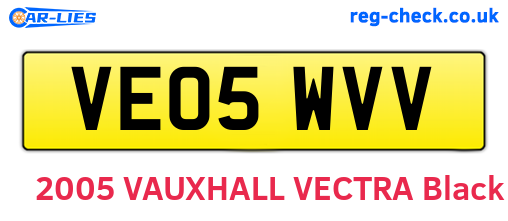 VE05WVV are the vehicle registration plates.