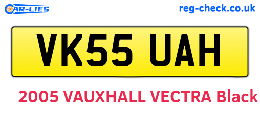 VK55UAH are the vehicle registration plates.