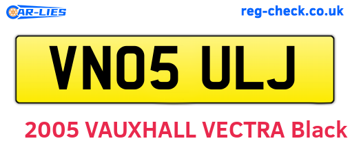 VN05ULJ are the vehicle registration plates.