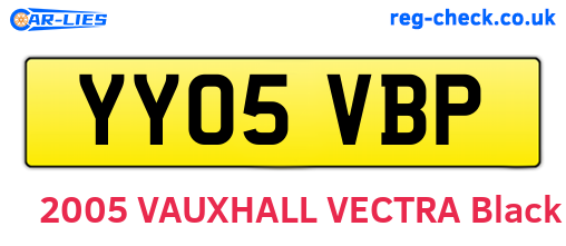 YY05VBP are the vehicle registration plates.