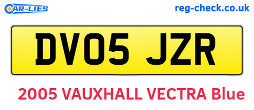 DV05JZR are the vehicle registration plates.