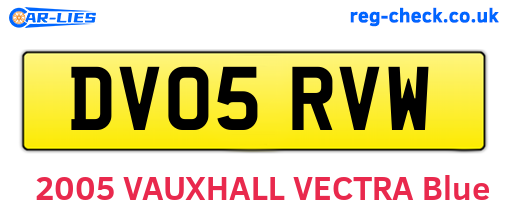 DV05RVW are the vehicle registration plates.