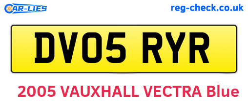 DV05RYR are the vehicle registration plates.