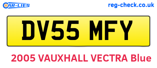 DV55MFY are the vehicle registration plates.