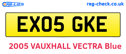 EX05GKE are the vehicle registration plates.