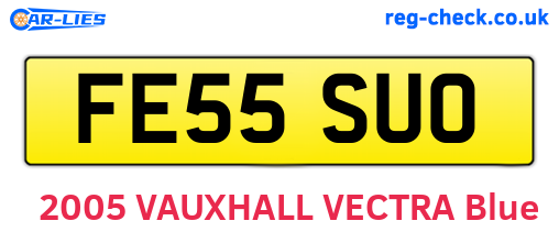 FE55SUO are the vehicle registration plates.