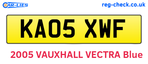 KA05XWF are the vehicle registration plates.