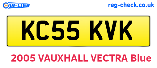 KC55KVK are the vehicle registration plates.