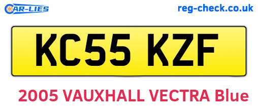 KC55KZF are the vehicle registration plates.