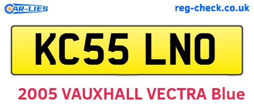 KC55LNO are the vehicle registration plates.