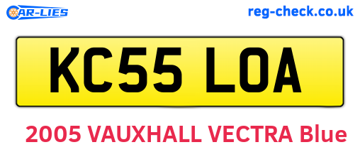 KC55LOA are the vehicle registration plates.
