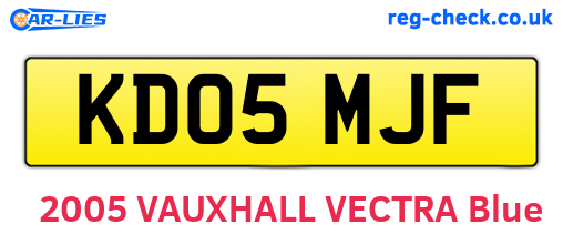 KD05MJF are the vehicle registration plates.