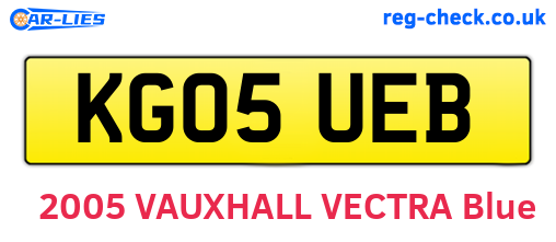 KG05UEB are the vehicle registration plates.