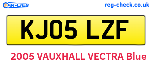 KJ05LZF are the vehicle registration plates.