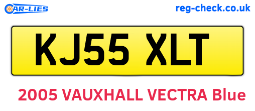KJ55XLT are the vehicle registration plates.