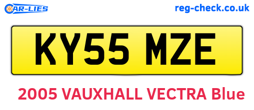 KY55MZE are the vehicle registration plates.