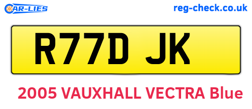 R77DJK are the vehicle registration plates.