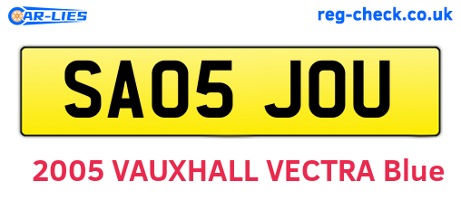 SA05JOU are the vehicle registration plates.