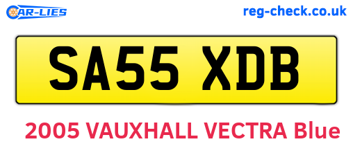 SA55XDB are the vehicle registration plates.