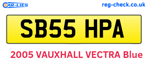 SB55HPA are the vehicle registration plates.