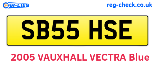 SB55HSE are the vehicle registration plates.