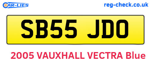 SB55JDO are the vehicle registration plates.